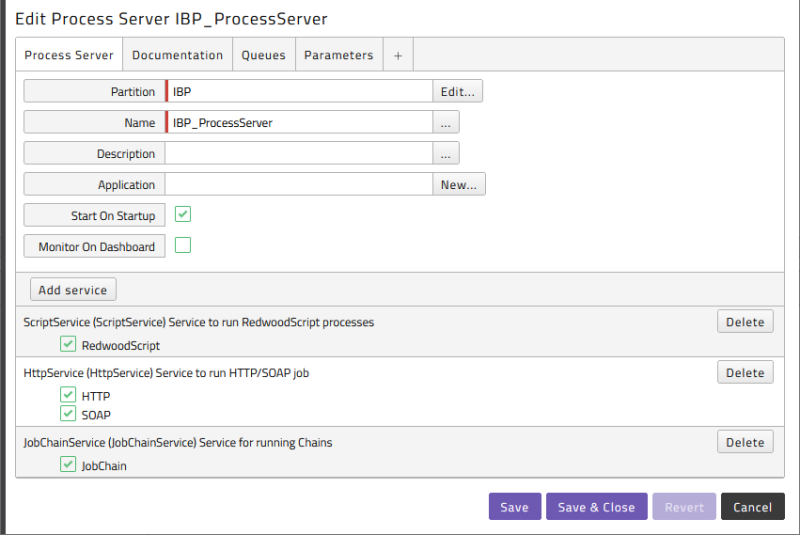 Example SAP IBP process server