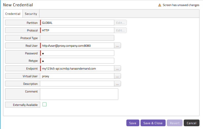 IBP proxy credential